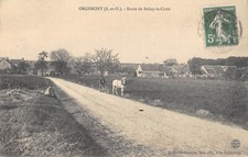 CPA 91 ORGEMONT / ROUTE DE BOISSY LE CUTTE / ATTELAGE / MACHINE AGRICOLE