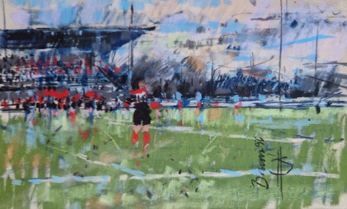Tableau peinture stade - tableau,