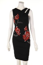KAREN MILLEN Robe de Cocktail Embroideries Perles Royaume-Uni 8 = D 34 Noir