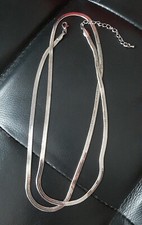 COLLIER - CHAÎNE MAILLE MIROIR - 85 cm - MÉTAL ARGENTÉ - 