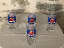 Série de 4 verres tubes publicitaires ORANGINA