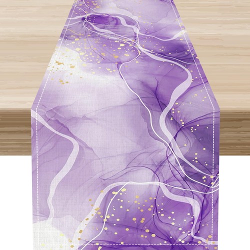 Marble table runner purple - table, runner,purple