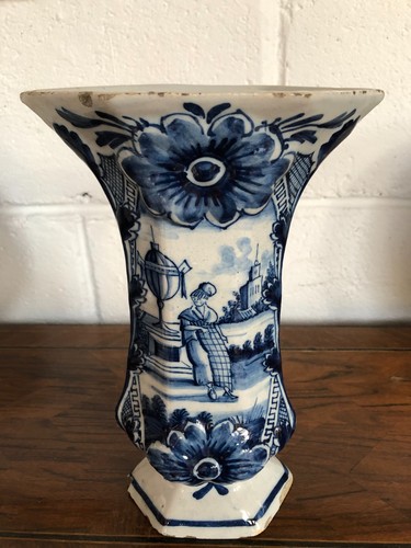 Vase cornet faience delft - de,