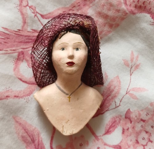 Tete poupee ancienne miniature - tete,