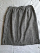 Jupe droite noir/blanc chinée