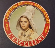 Ancienne  étiquette Fromage France  BN200433 Camembert Excellent Normandie