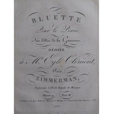 ZIMMERMAN Joseph La Gasconne Bluette op 9 Piano ca1820