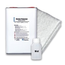 Kit résine polyester 5 kg & mat 300 - 5 m²