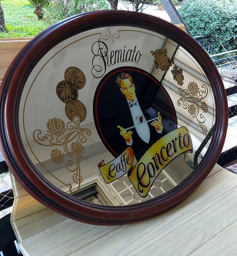 Vintage oval mirror wooden - mirror,