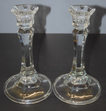 -2 BOUGEOIRS DE TABLE EN VERRE Moulé Déco TABLE de FETES VITRINE BOUGIE    D