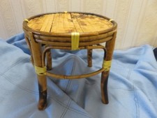 340 - Petite sellette en bambou à quatre pieds - Vintage - Décor de salon