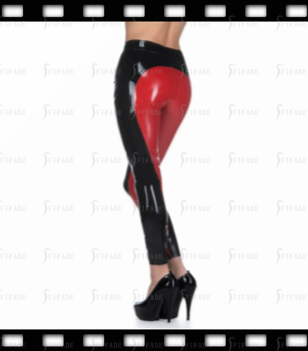 Latex contrasting pants slim - contrasting,