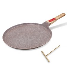 Poêle à Crêpes en Céramique 30 cm - Crêpière avec Poignée Amovible - Tous Feu...