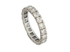 BAGUE ALLIANCE AMERICAINE 20 DIAMANTS 2CT OR BLANC 18K 2.1GR T50 WHITE GOLD RING