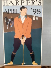 Harper's April 98 Edward Penfield Golf lithographie