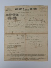 Facture ancienne, 1889