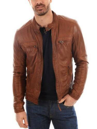 Veste cuir marron pour - cuir,