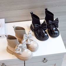 Escarpins bottines chaudes bébé fille enfant fête mariage école nœud plat pointure