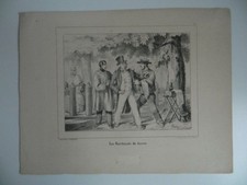 gravure métier rue caricature