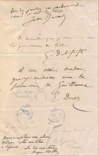 GERVEX BERAUD DUEZ DUBUFE BALLU  document signé et dessins autographe