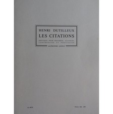 DUTILLEUX Henri Les Citations