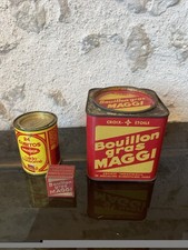 Lot de 3 boites anciennes lithographiées  Bouillon Gras MAGGI & MAGGI Espagne
