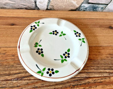 ? Cendrier Ancien en Faïence Moulin des Loups Motif Fleurs Objet de Collection