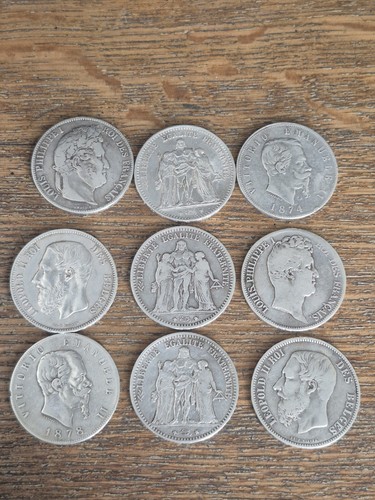 Lot pièces argent - 9,