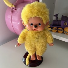Peluche kiki le vrai singe jaune vintage