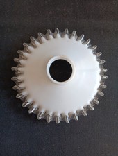 Petit Abat jour suspension monte et baisse opaline dentelle vintage Diam. 19.5cm