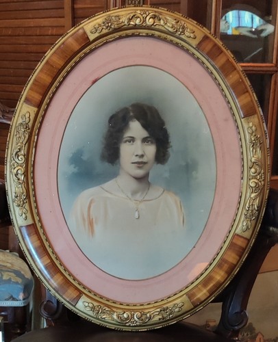 Ancien cadre ovale - doré, 19