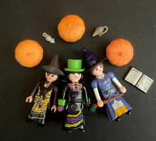 PLAYMOBIL - HALLOWEEN - REUNION DE SORCIERES - 2 AVEC NOTICE - CITROUILLES
