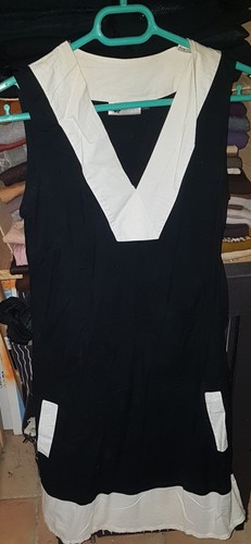 Robe noire blanche taille - noire,
