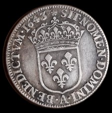 Ecu louis xiii 1643 - 1/4,