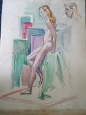 GOUACHE ORIGINALE XX° CROQUIS