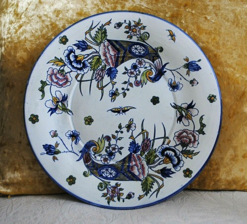 Ancien plat rond faïence - rond, en