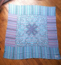 foulard carré scarf Per Spook Bleuté Grande Taille 1m20 X 1m10