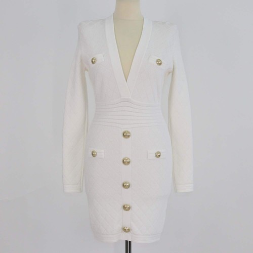 Mini robe blanche balmain - mini,