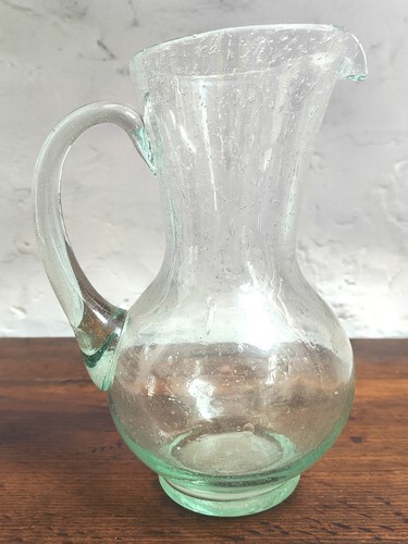 Joli pichet verre bullé - verre,
