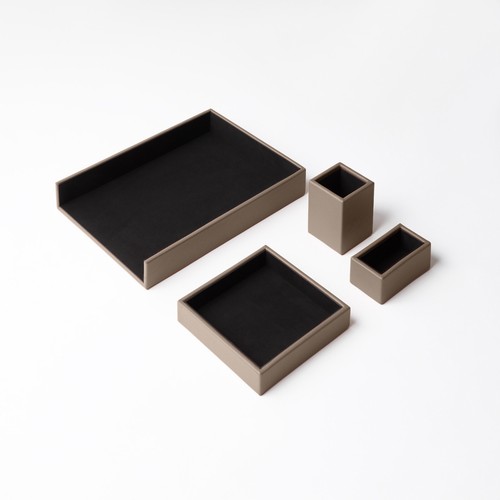 Set bureau cuir véritable - set,