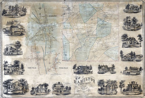 1858 map hamilton madison - map,