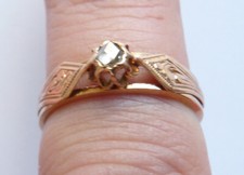 Bague en OR + diamant  Bijou ancien gold diamond ring anillo anello fiançailles