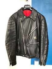 Awesome vintage early 70s black leather motorcycle jacket cafe racer 48 rare !