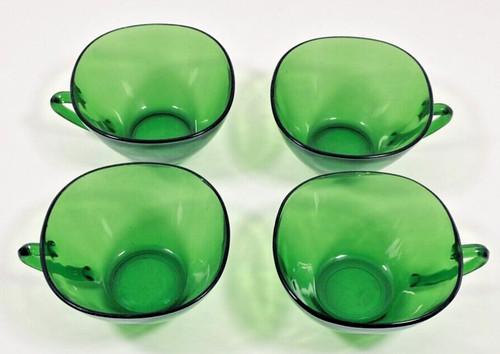 Lot tasses verre vert - 4,