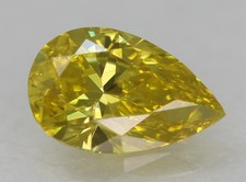 0.10 CT Canari Jaune VVS2 Poire Forme Naturel Amélioré Diamant Seul 3.40X2.55mm