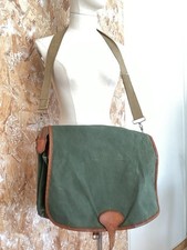 Grand sac Cartable coton épais Cuir ancien Gibecière 29x34x20