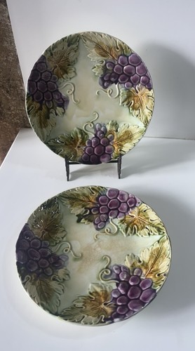 Assiettes décor raisins - assiettes,