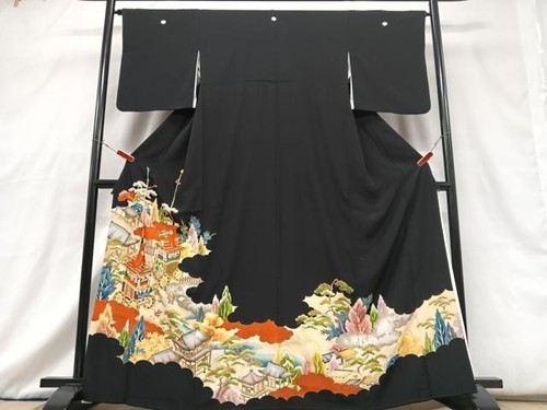 Kimono japonais noir - , tomesode