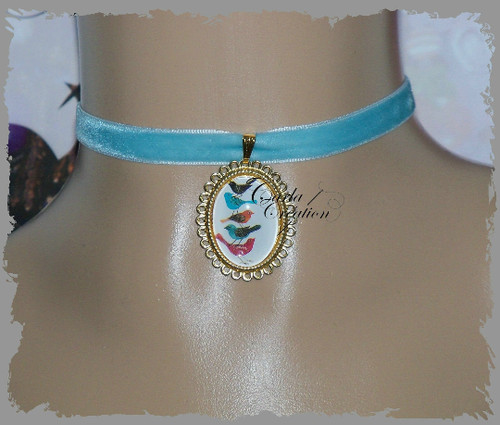 Collier ras cou velours - collier,