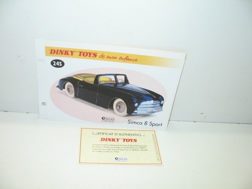 Fiche certif dinky toys - dinky,